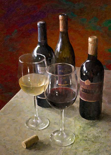 wine for two oil painting on canvas