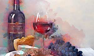 two glasses of wine painting 