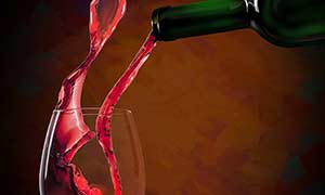 two glasses of wine painting 