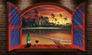 two glasses of wine painting 