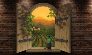 two glasses of wine painting 